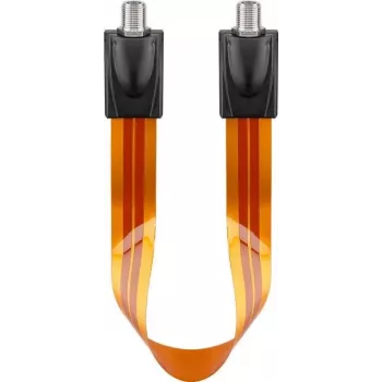 Wentronic Goobay SAT loga caurlaides kabelis, ultraplakans 0,3 mm, brūni melns, 0,3 m, F-female uz F-female 67244
