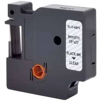 Renkforce RF-LT-D40910 saderīga etiķešu lente DYMO D1 - 40910, 9 mm, caurspīdīga, melna, 7 m RF-6027842