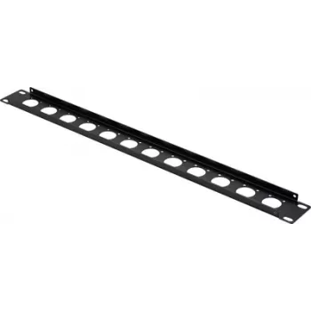Renkforce 19 collu 1U 12 portu komutācijas paneļa priekšējais panelis XLR/USB/BNC ligzdām, melns (RF-7116962)