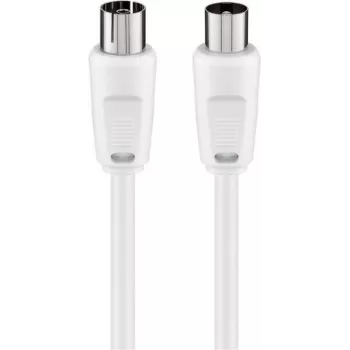 Wentronic Goobay antenas savienojuma kabelis, 100% ekranēts, balts, 1,5 m - koaksiālais kontaktdakša uz koaksiālo ligzdu (50717)