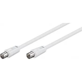 Wentronic Goobay antenas savienojuma kabelis, 100% ekranēts, balts, 1,5 m - koaksiālais kontaktdakša uz koaksiālo ligzdu (50717)