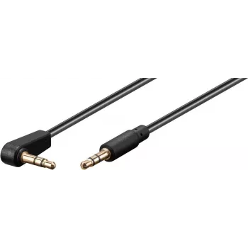Wentronic Goobay 3,5 mm stereo jack kabelis, 1 m, melns, taisns uz 90° leņķa, vīrišķais uz vīrišķo 67783