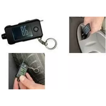 IWH digitālais riepu spiediena mērītājs un protektora dziļuma mērītājs ar LCD displeju, PSI, KPa, bar, kg/cm², 1 gab. (75562)