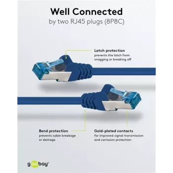 Wentronic 94131 Cat6a S/FTP Tīkla Patch Kabelis, RJ-45 Male uz RJ-45 Male, Zeltaini Kontakti, 10 Gbps, 500 MHz