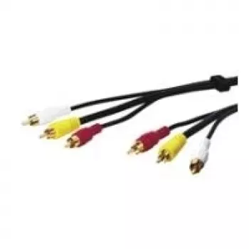 Wentronic AVK 201-500 5,0m 3 x RCA tēviņš uz 3 x RCA tēviņš audio/video kabelis, melns 50140