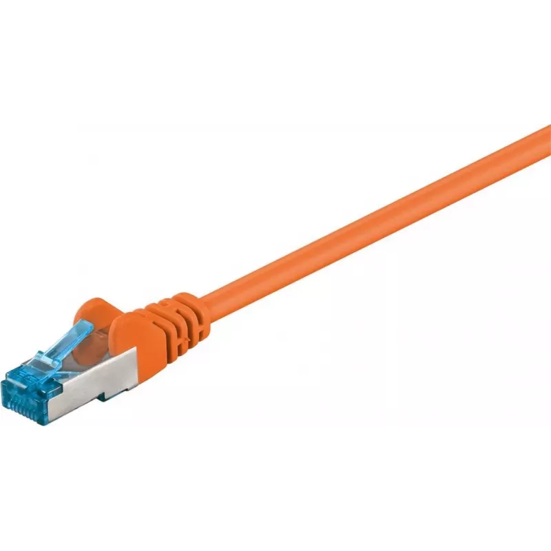 Wentronic CAT6a S/FTP tīkla kabelis, RJ45 tēviņš uz tēviņu, 1,5 m, oranžs, LSZH, 10 Gbps, 500 MHz 95605