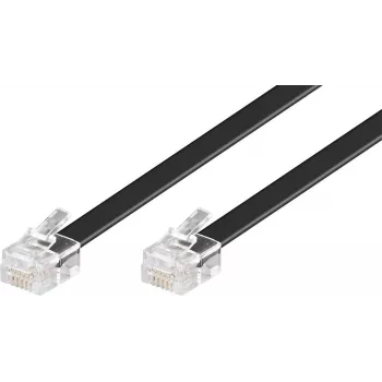 Wentronic Goobay RJ12 modulārais kabelis, 6P6C tētis-tētis, 15 m, melns 50324