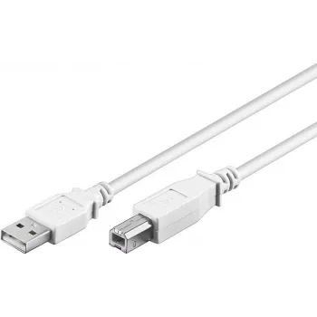Wentronic 96186 USB 2.0 kabelis, USB-A tēviņš uz USB-B tēviņš, 1,8 m, balts