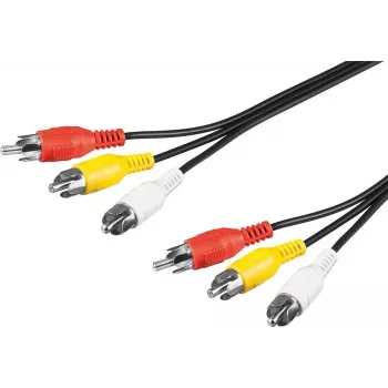Wentronic AVK 354-300 3,0m 3x RCA tēviņš uz 3x RCA tēviņš AV kabelis - melns 50382