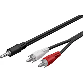 Wentronic Goobay 3,5 mm Jack uz 2x RCA adaptera kabelis, 20 m, melns 50779