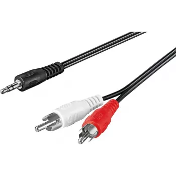 Wentronic Goobay 3,5 mm Jack uz 2x RCA adaptera kabelis, 20 m, melns 50779