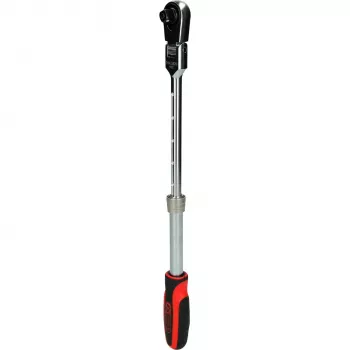 KS Tools 3/8 inch SlimPOWER teleskopiskā ratchet galva ar pagriežamu mehānismu, 72 zobi, ātrās atbrīvošanas, 280-430 mm 914.3820
