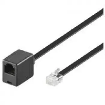 Wentronic Goobay modulārā pagarinājuma kabelis, RJ12 (6P6C) tēviņš uz mātīti, 10 m, melns 68261