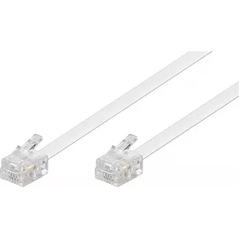 MICROCONNECT Wentronic Goobay modulārais savienojuma kabelis, balts, 3 m - RJ11/RJ14 spraudnis (6P4C) uz RJ11/RJ14 spraudni (6P4C) (93067)