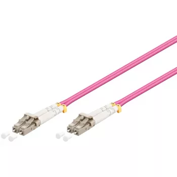 Wentronic 95938 LC uz LC daudzmodu OM3 dupleksais optiskais savienojuma kabelis, 1m, rozā