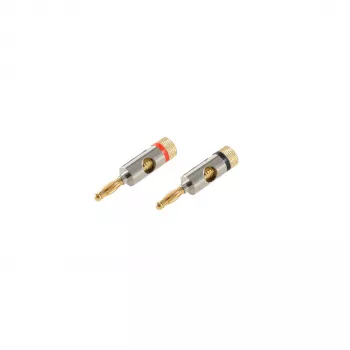 SHIVERPEAKS BASIC-S banānu spraudņu komplekts, 2 gab., sarkans/melns, zelta pārklājums, metāls, 4 mm BS56210-SET