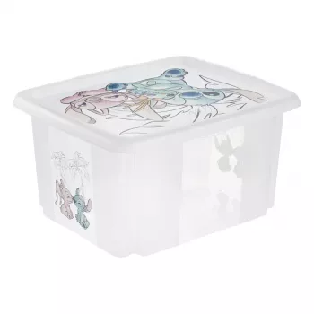 keeeper Uzglabāšanas kaste karolina Stitch, 24 litri, apgriežama/sakraujama kaste ar vāku, PP, caurspīdīga, 1 gab. 1223700131900
