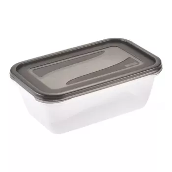 keeeper fredo fresh pārtikas uzglabāšanas trauku komplekts, 2 x 3,3 L, taisnstūra, caurspīdīgi ar pelēkiem vākiem 3068082700000