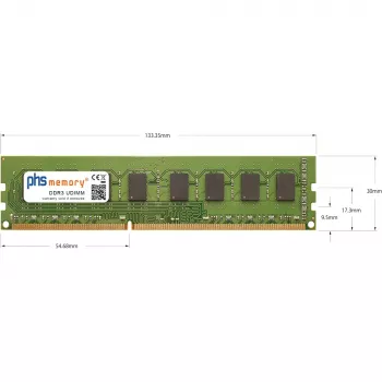 PHS-memory 2GB DDR3-1066 UDIMM atmiņas modulis ASRock G43Twins-FullHD SP158775
