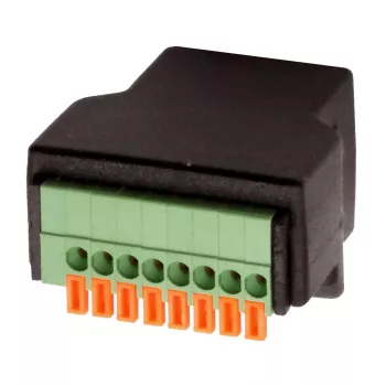 EXSYS EX-49112 RJ45 sieviešu uz 8 kontaktu spailu bloku adapteris ar pogu, CAT.5e