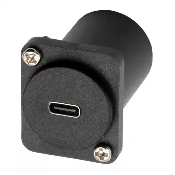 EXSYS D-Type USB-C sieviešu uz sieviešu adapteris, USB 3.2 Gen 1, panelī montējams, melns (EX-49158)
