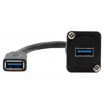 EXSYS EX-49165 D-Type panelmontāžas USB-A ligzda uz ligzdu kabelis adapteris, USB 3.2 Gen 1, 20 cm