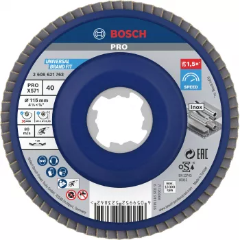 Bosch X-LOCK leņķa slīpēšanas disks 115 mm G 60 metālam, leņķveida, X571 Best for Metal 2608621763