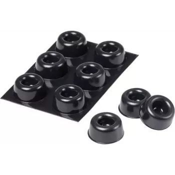 3M SJ 5009 MPBB pašlīmējošas apaļas atbalsta kājiņas, melnas, 22,3 mm diametrs x 10,1 mm augstums, 6 gabali