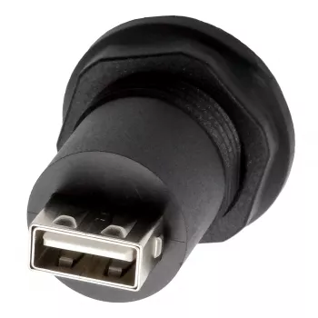 EXSYS EX-49212 USB 2.0 panelmontāžas adapteris, USB-A female uz USB-A female, melns