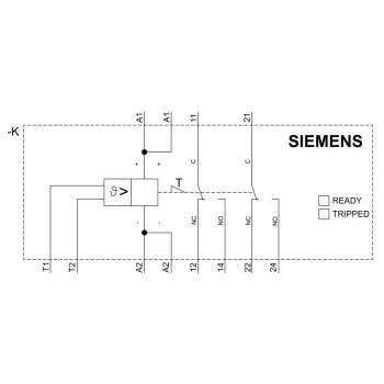 Siemens SIRIUS 3RN2 Termistora motora aizsardzības relejs 3RN2011-1BA30, 24 V AC/DC, 1 NO + 1 NC, skrūvju spailes, DIN sliedei