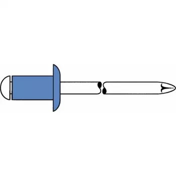 GESIPA aklā kniede tērauds/tērauds 4x8mm puslodes galva, satveršanas diapazons 2,5-4,5mm (6310443)