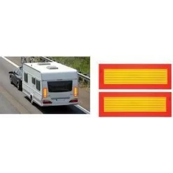 IWH ECE 70 aizmugures marķējuma plāksne oranža fluorescējoša dzeltena atstarojoša 565 x 195 mm 097607