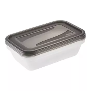 keeeper fredo fresh Pārtikas uzglabāšanas trauku komplekts, 3 x 2,4 L, Taisnstūra, Caurspīdīgi ar pelēkiem vākiem 3067982700000