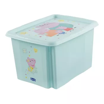keeeper Karolina Peppa Pig uzglabāšanas kaste, 30 litri, akvamarīna krāsā, ar vāku, sakraujama 1223862433600