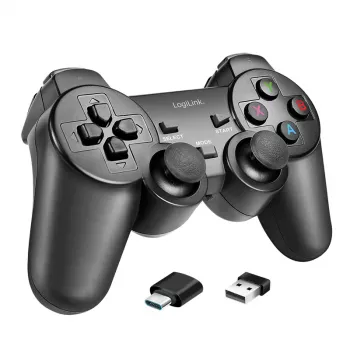LogiLink AA0187 bezvadu spēļu kontrolieris 2,4 GHz melns, 8 m darbības rādiuss, PC, Android, PS3