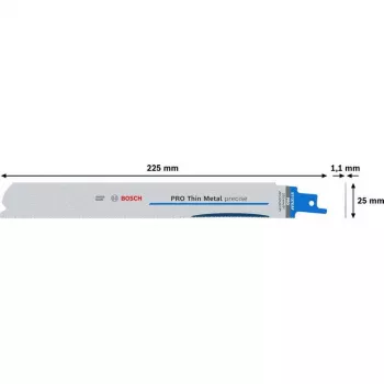 Bosch S 1137 EAF zāģa asmens ar turp un atpakaļ kustību biezam metālam, 225 mm, 5 gab.