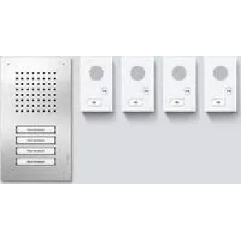 Siedle SET CLAB 850-4 E/W audio komplekts Classic nerūsējošais tērauds/balts (210010048-00)