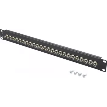 Renkforce RF-4541184 19 inch 1U statīva BNC savienojumu panelis, 16 porti, melns