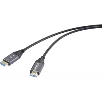 SpeaKa Professional HDMI optiskās šķiedras savienojuma kabelis HDMI-A vīrišķais uz vīrišķo 50 m melns (SP-12842676)
