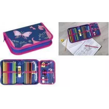 Faber-Castell Eberhard Faber Butterfly skolas penālis, 32 priekšmeti, poliesteris, 577471