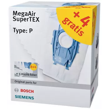 Siemens VZ123FP MegaAir SuperTEX putekļsūcēja maisiņu komplekts (Type G/G ALL, 4 maisiņi + 1 mikrofiltra)