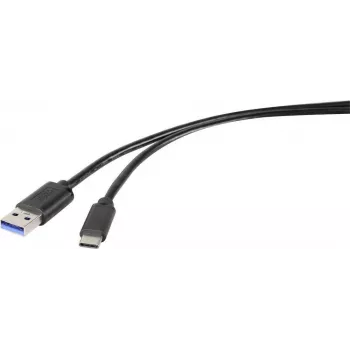 Renkforce RF-4535908 USB 3.2 Gen 1 kabelis, USB-A uz USB-C, 3 m, melns