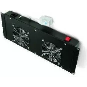 TRITON RAB-CH-X21-S 19 collu 4U statīva ventilācijas bloks ar 2 klusajiem ventilatoriom, horizontāla gaisa plūsma, termostats, melns