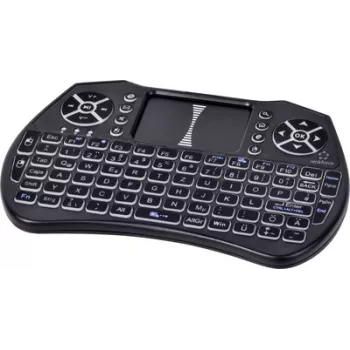 Renkforce RF-MWK-103 bezvadu klaviatūra ar iebūvētu skārienpaliktni, vācu QWERTZ, melna RF-7481488