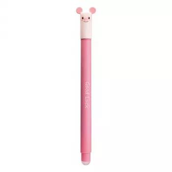 Faber-Castell Eberhard Faber Animal Erase it! dzēšama gēla pildspalva ar cūkas dizainu, zila, 0.7 mm, uzpildāma, 582106