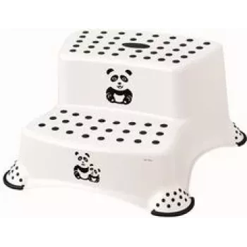 keeeper kids Igor Panda 2 pakāpju soliņš, balts ar pandas apdruku, 120 kg ietilpība, neslīdošas kājiņas 1003110024100