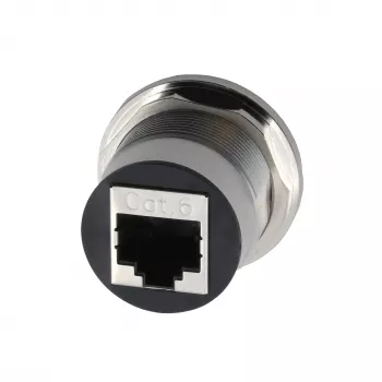 EXSYS EX-49196 metāla RJ45 savienotājs, Cat.6a ekranēts, panelī montējams, sudraba