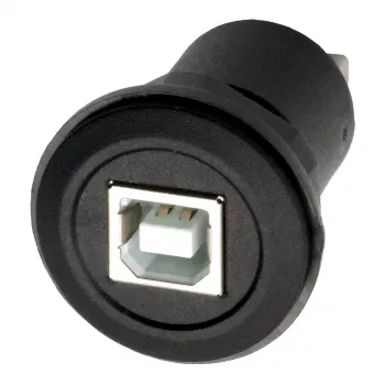 EXSYS EX-49213 USB-B (female) uz USB-A (female) panel montāžas adapteris, USB 2.0, metāla rāmis