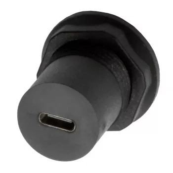 EXSYS EX-49214 USB-C (mātīte) uz USB-C (mātīte) panelī montējams adapteris, USB 3.2 Gen 1, 5 Gbps, ieskrūvējams, niķelēts