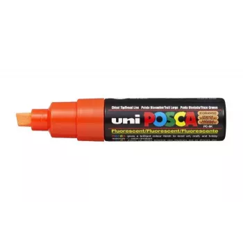 POSCA PC-8K neona oranžs pigmenta marķieris ar šķautņveida uzgali, 8,0 mm līnijas platums, ūdens bāzes tinte, 1 gabals PC8K O FLUO